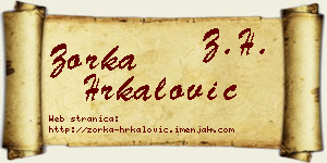 Zorka Hrkalović vizit kartica
